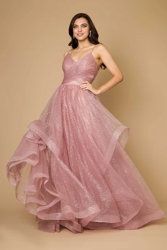 Sparkling Long Formal Ball Gown Mauve