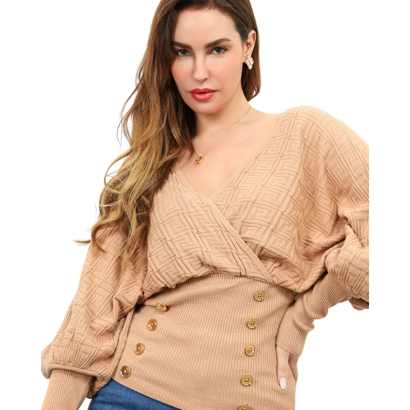 MOEWY - Cozy V-neck Blouse