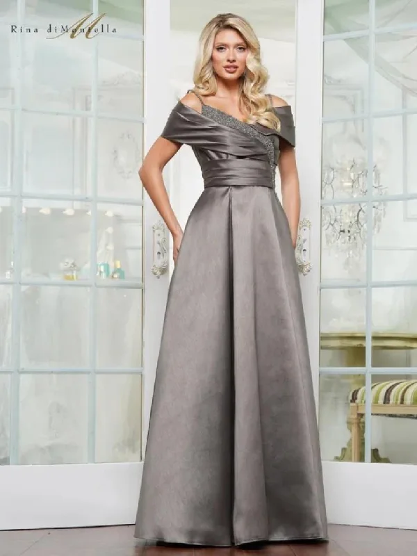 Rina di Montella RD3221 Long Beaded Formal Pleated Dress