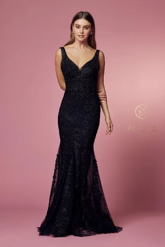 Long Formal Sleeveless Mermaid Prom Dress Black