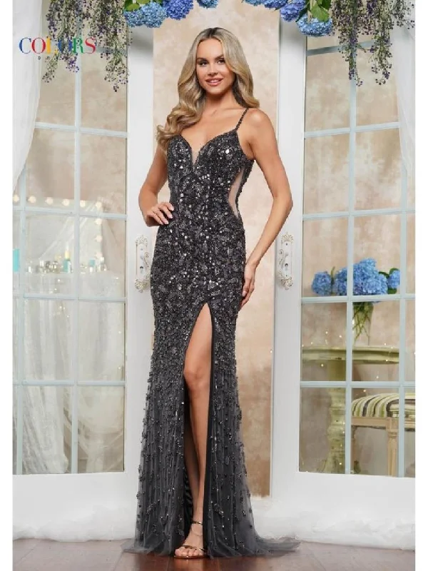 Colors 3387 Long Fitted Formal Evening Prom Dress