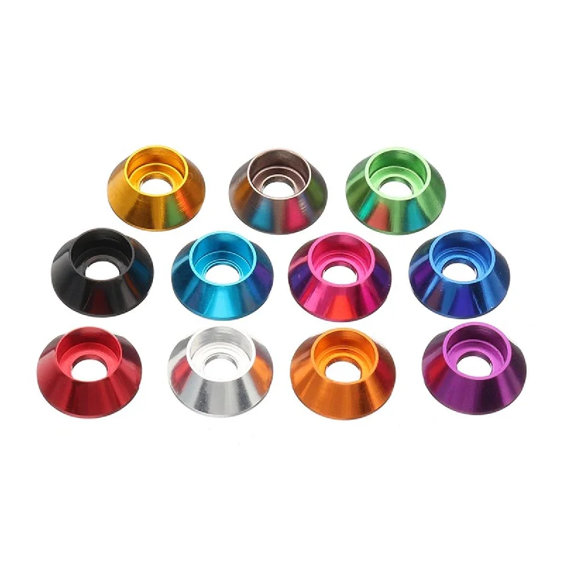 Suleve™ M2AN2 10Pcs M2 Cup Head Hex Screw Gasket Washer Nuts Aluminum Alloy Multicolor Optional