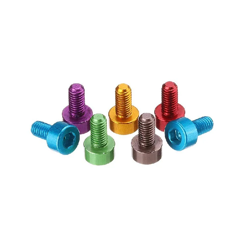 Suleve™ M3AH10 10Pcs M3×6mm Hex Socket Screw M3 Cap Head Bolt 7075 Aluminum Alloy Multicolor