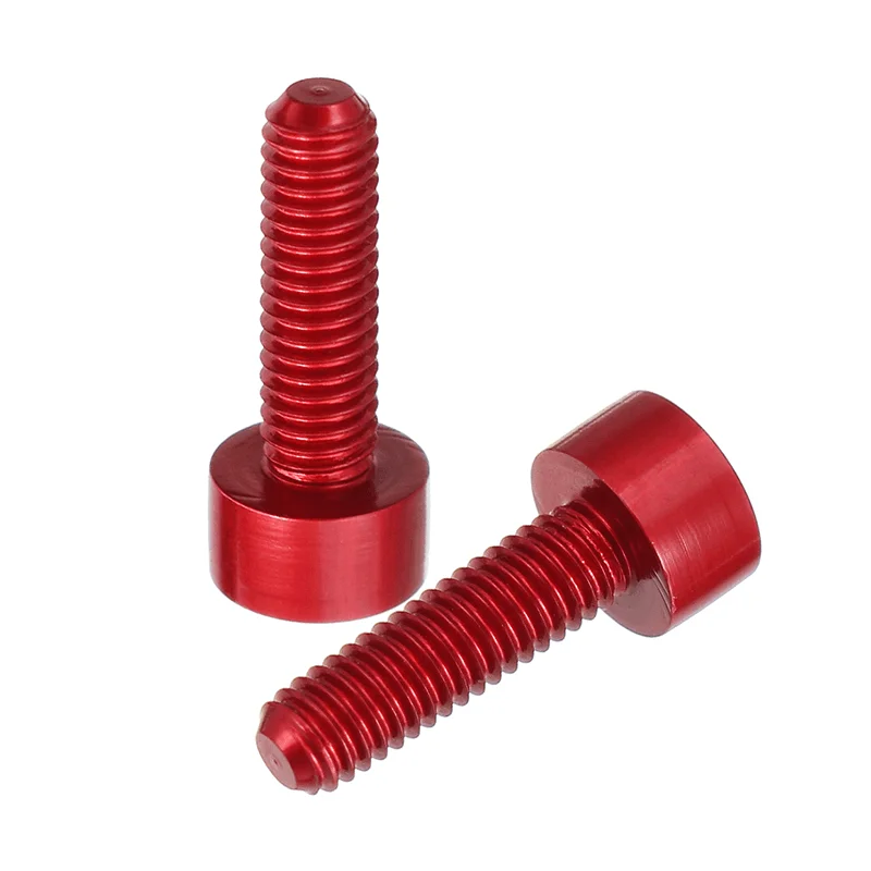 Suleve™ M3AH2 10Pcs M3X10Mm Hex Socket Cap Head Screws 7075 Aluminum Alloy Red