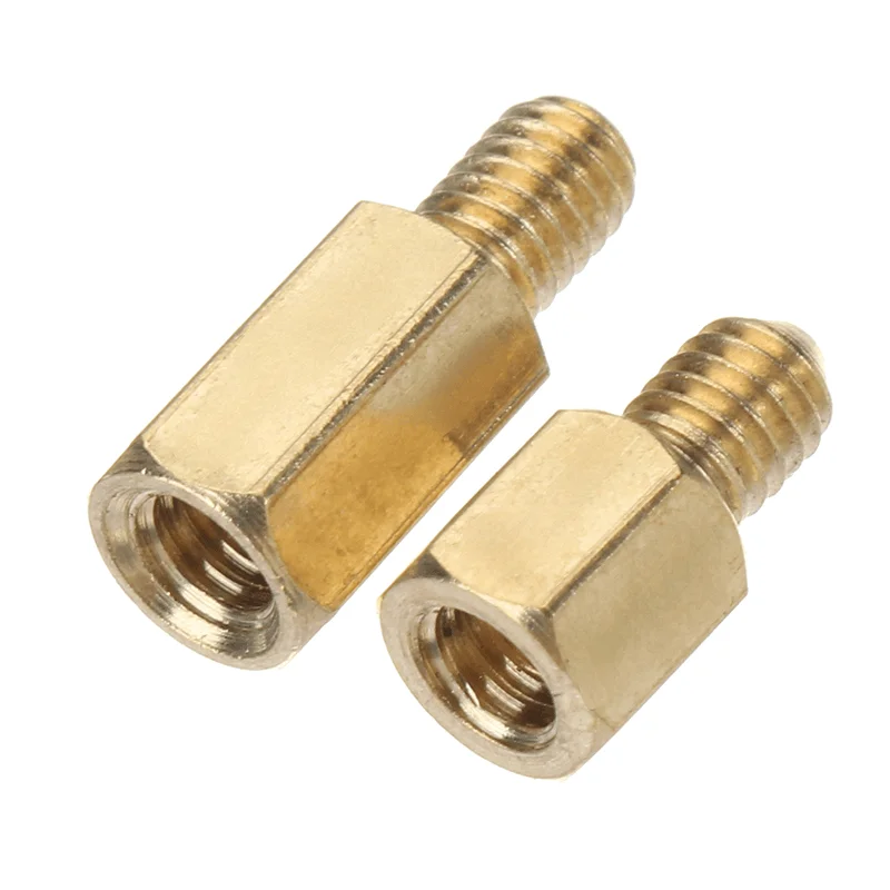 Suleve™ M4BH1 100Pcs M4 Male-Female Brass Hex Standoffs Support Spacer Pillar Screw for PCB Board