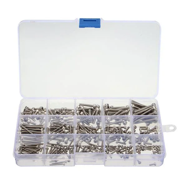 Suleve™ MXSS2 M2/M2.5/M3 Stainless Hex Socket Cap Head Screws Allen bolt Nut Assortment Kit 300pcs