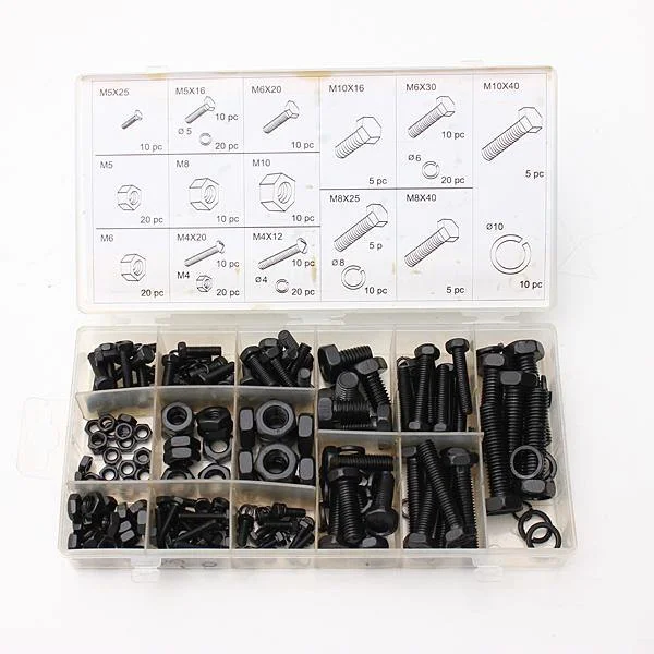 240pcs M4 M5 M6 M8 M10 Spacers Screw Nut Bolt Assortment Kit