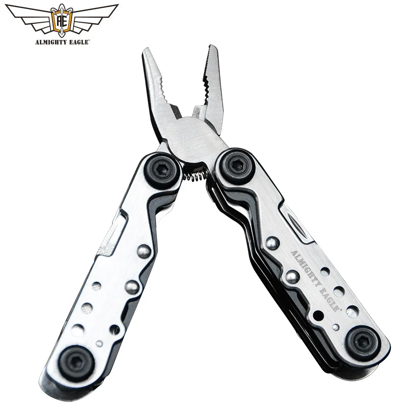 ALMIGHTY EAGLE 11 in 1 Multi-Function Folding Portable EDC Tool Bottle Opener Sharp Pocket Multitool Pliers Saw Knife Blade Screwdriver Indoor and Outdoor Tools