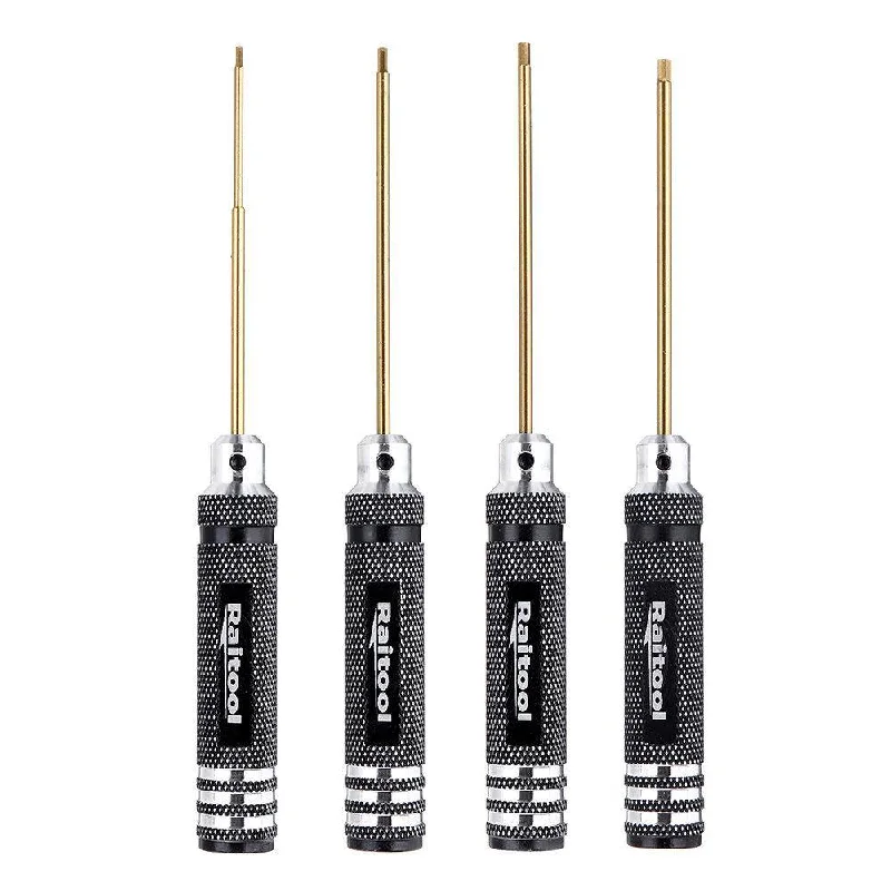 Raitool 1.5/2.0/2.5/3.0MM Hex Screwdriver 4Pcs Titanium Plating Screwdriver Hexagonal Screw Driver Repair Tool