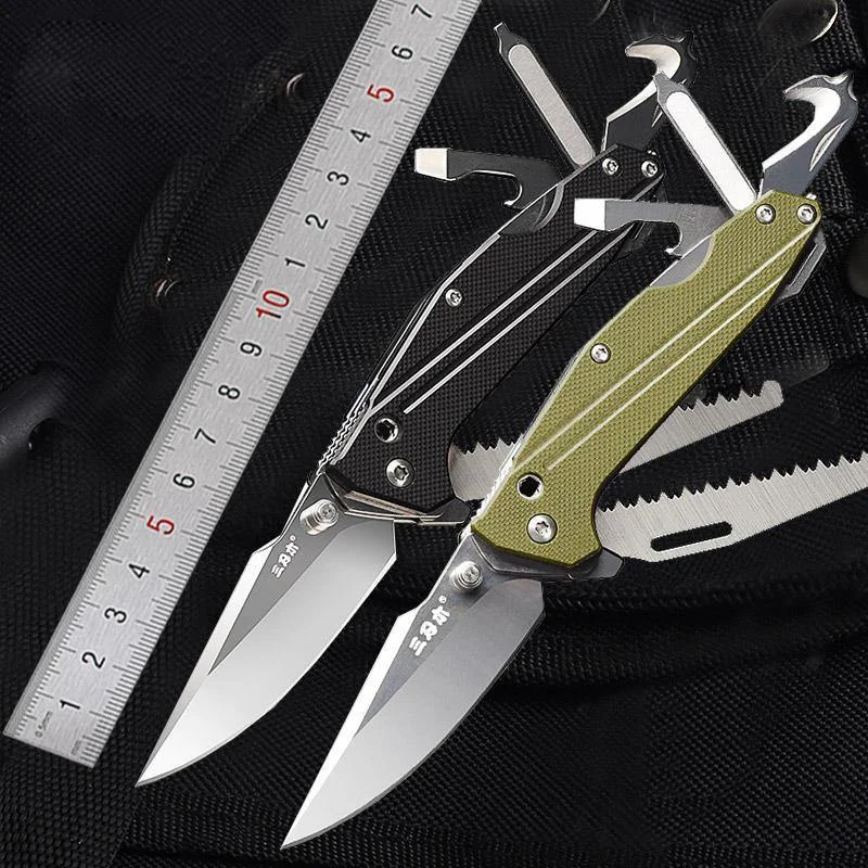 Sanrenmu 7116 Multifunctional Folding Tools Camping Survival Hunting EDC Tools Screwdriver Bottle Opener Rope Cutter