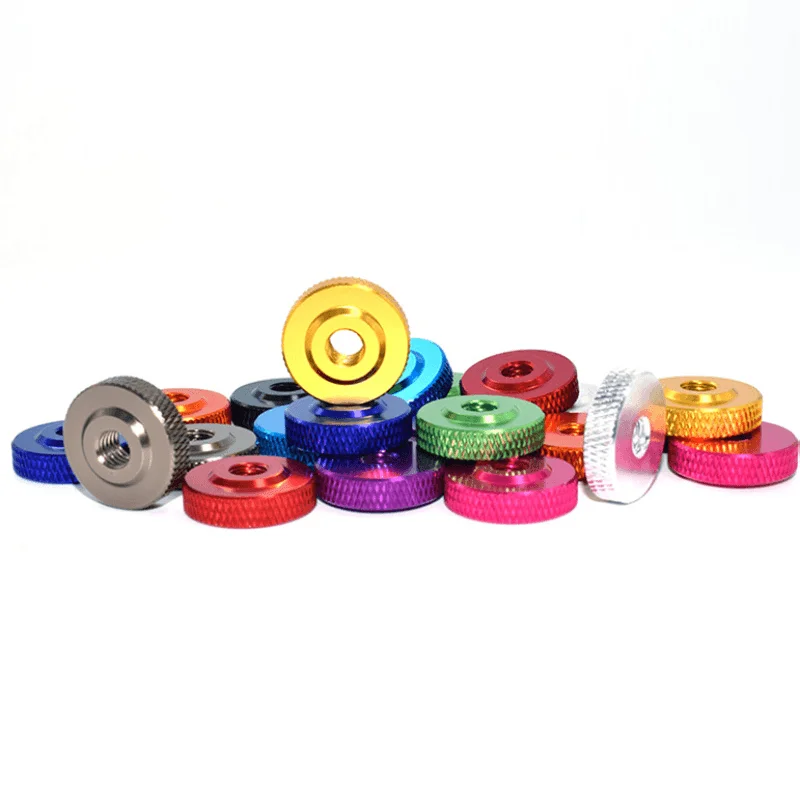 Suleve M4AN4 10Pcs M4 Knurled Thumb Nut W/ Collar Screw Spacer Washer Aluminum Alloy Multicolor