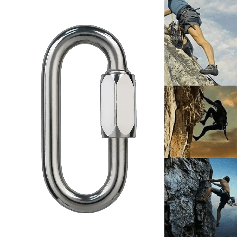 XINDA 12/18/22/28KN Climbing Carabiner Mountain Safety Master Screw Lock D Shaped Buckle Outdoor Hiking Hunting