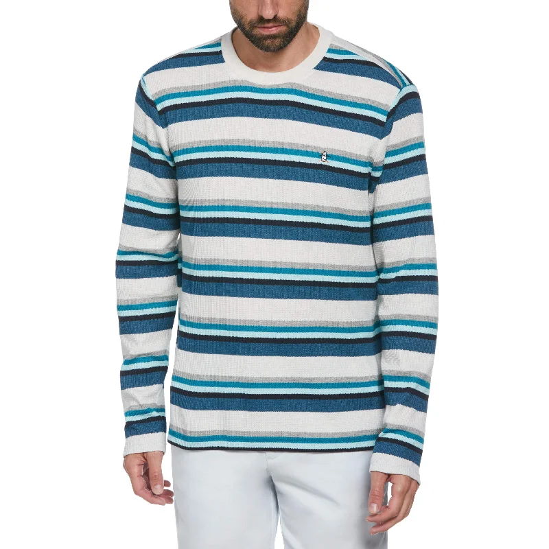 Waffle Stripe Crew Neck