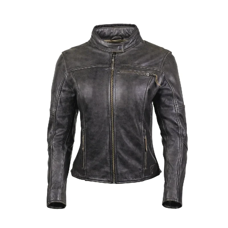 Close Out Cortech ‘The Lolo’ Women’s Brown Traditional Premium Leather Jacket with SAS-TEC Armor Size Large