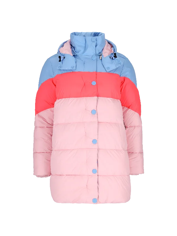 colour-block padded coat