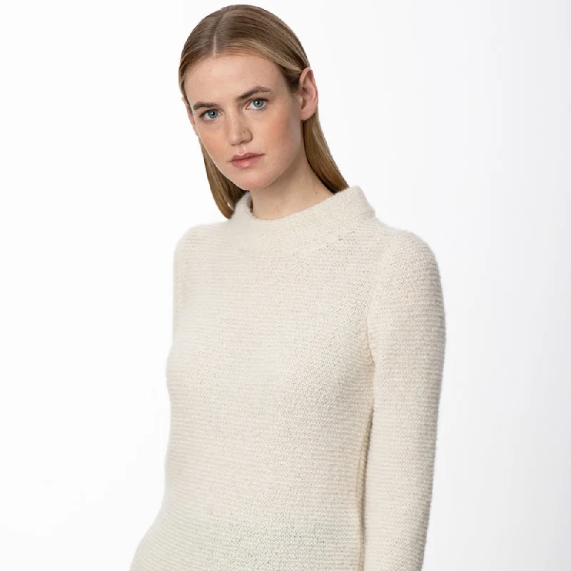 Ecru Alpaca Links Stitch Sweater