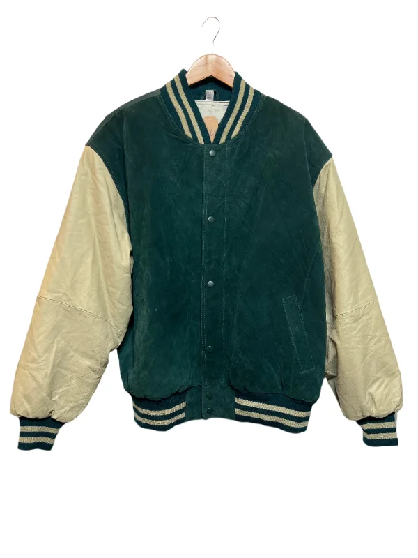 New Zealand Outback Mens Green Varsity Jacket (Size L)