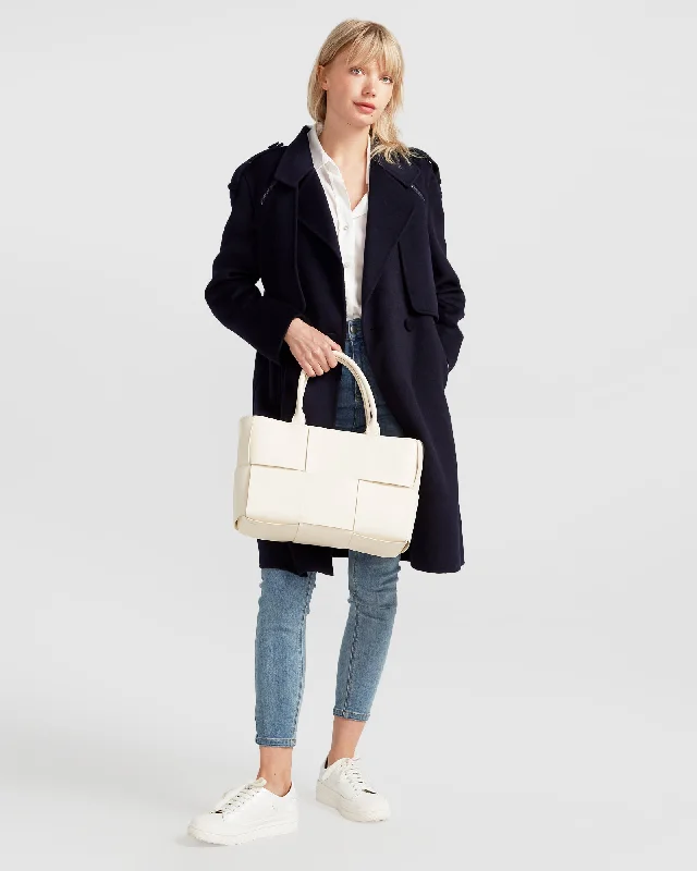 Palm City Wool Blend Coat - Navy