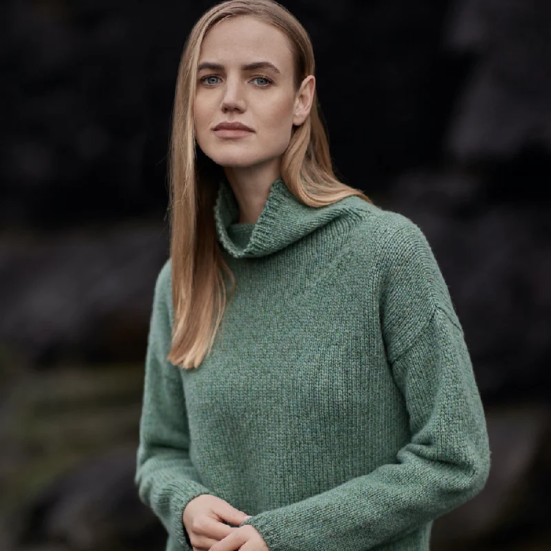 Sage, Funnel Neck Slouchy Sweater