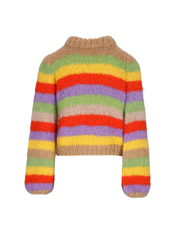 striped hand-knit wool sweater