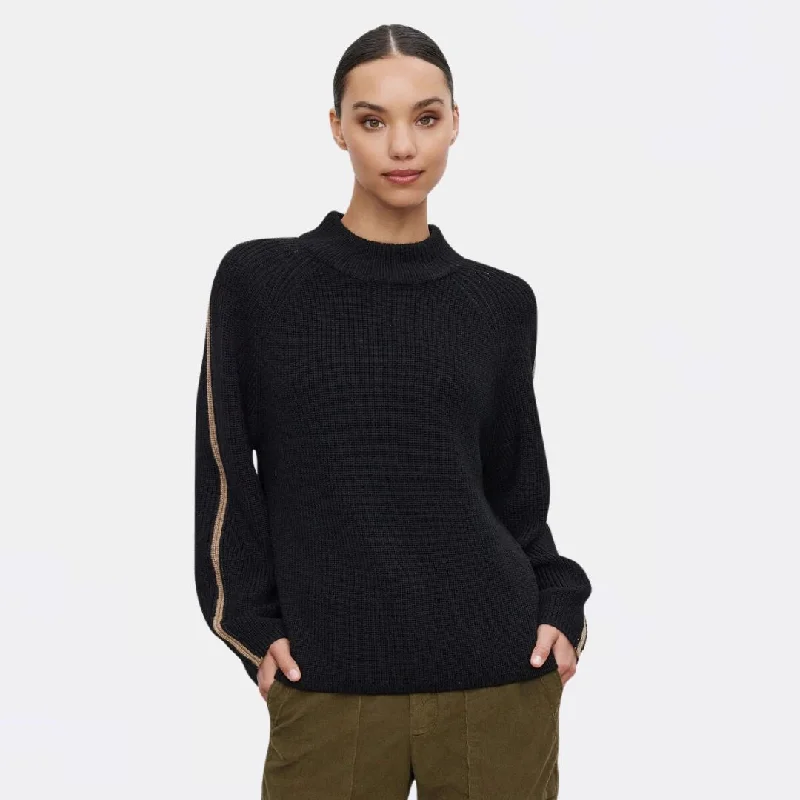 Teagan Engineered Stitches Sweater (Black + Camel)