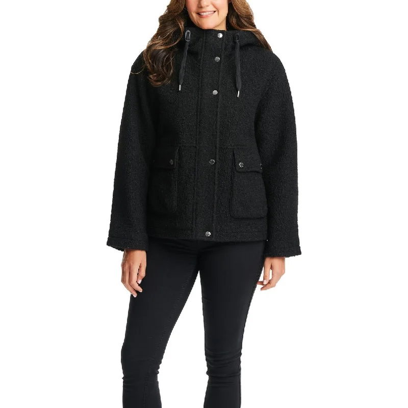 Vince Camuto Womens Fleece Hooded Fleece Jacket