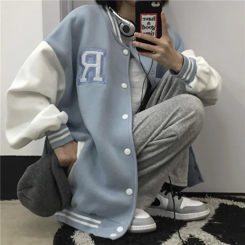 Womens Baseball Korean Casual Lose Jacket