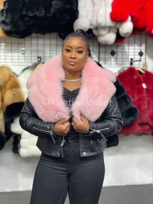 Women's Jay Biker Full Fox Fur [Light Pink Fur]