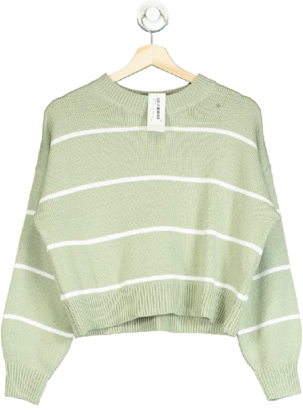 Hollister Green Striped Sweater UK XS