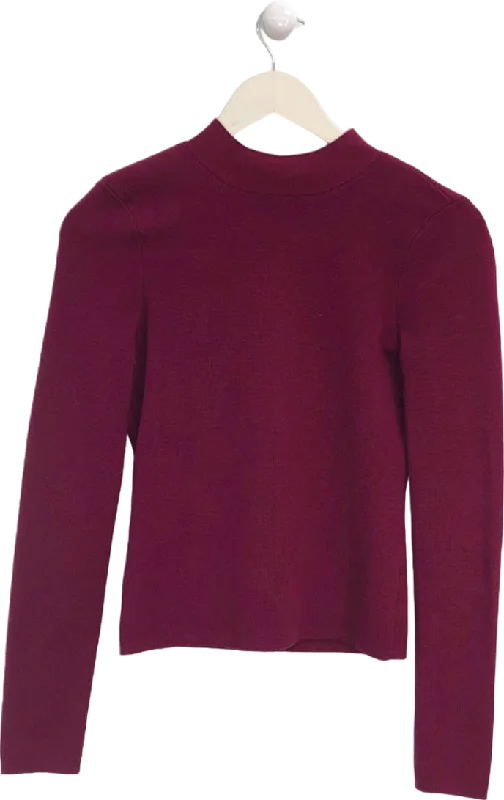 NBD Burgundy Open Back Sweater UK XS