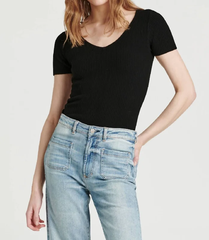 Rhiannon Sweater Top In Black