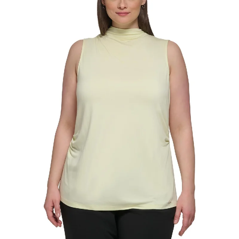 Calvin Klein Womens Plus Knit Jersey Shell