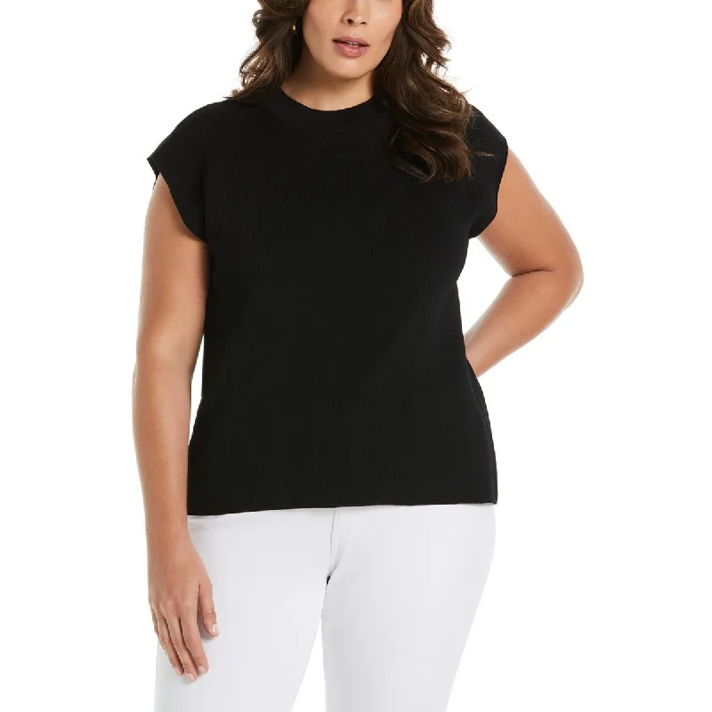 Ella Rafaella Womens Plus Ribbed Blouse