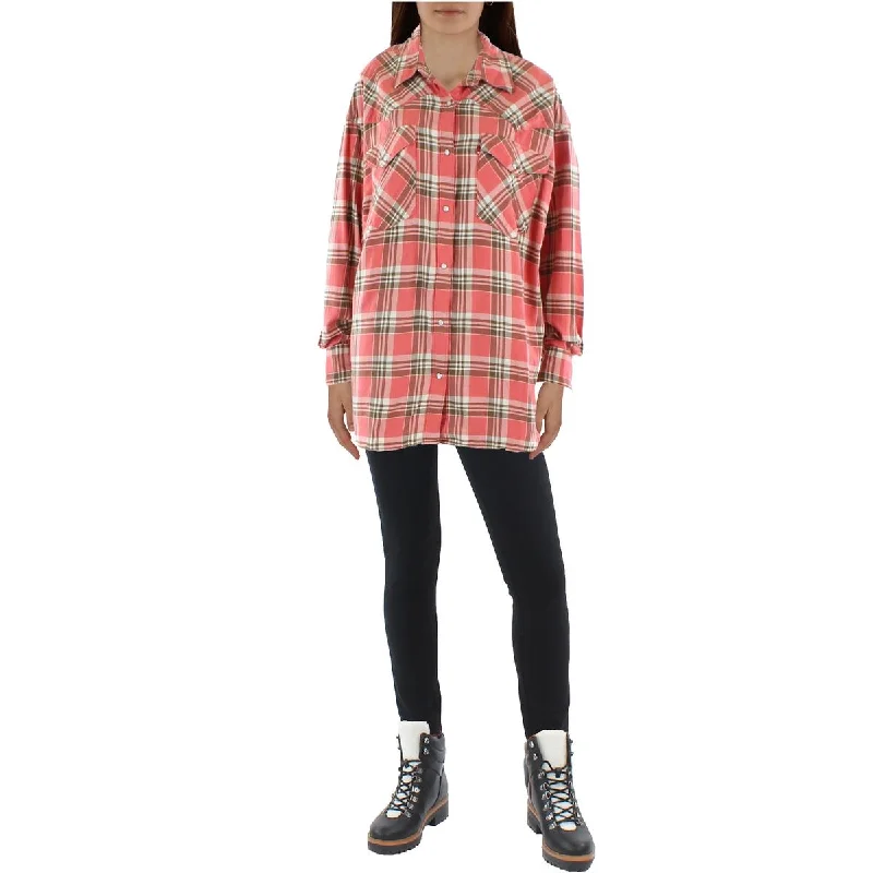 Levi's Womens Plus Cotton Western Button-Down Top