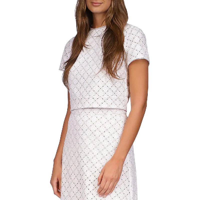 Michael Kors Womens Plus Eyelet Lining Shell