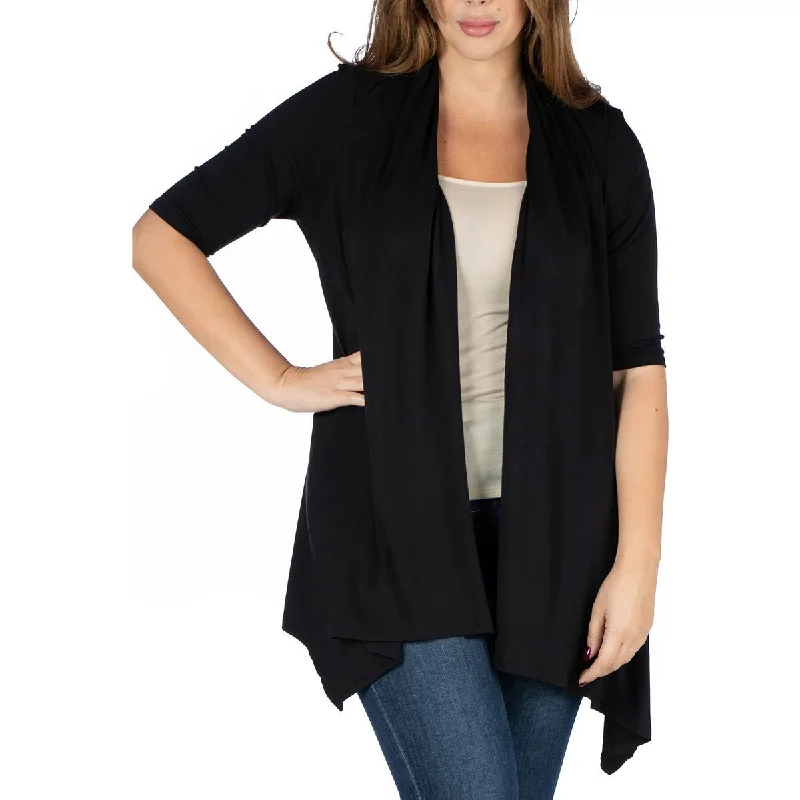 24seven Comfort Apparel Womens Plus Open Front Layering Kimono