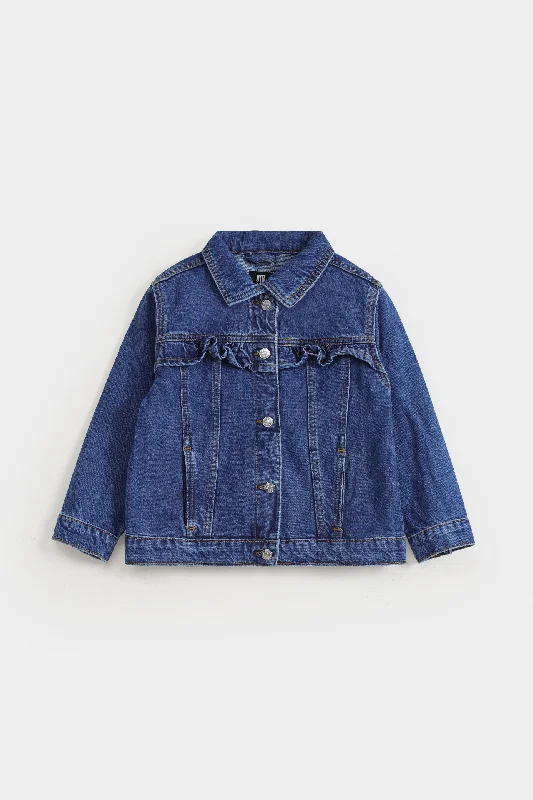 Denim Jacket With Frill Detail