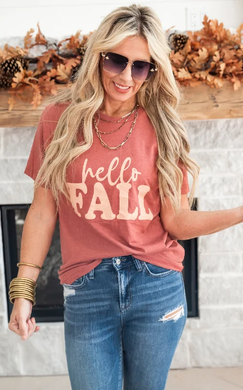 HELLO Fall Graphic T-shirt** - Final Sale