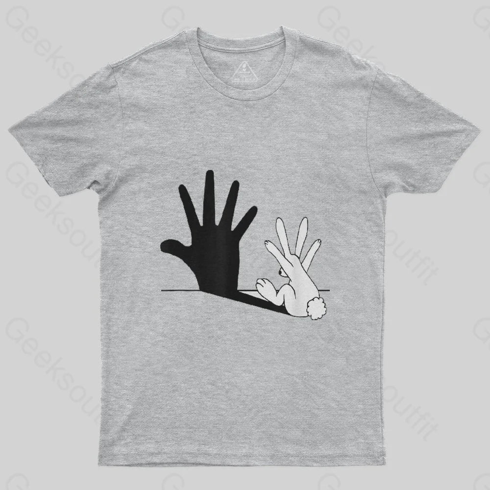 Rabbit Hand Shadow Funny T-Shirt