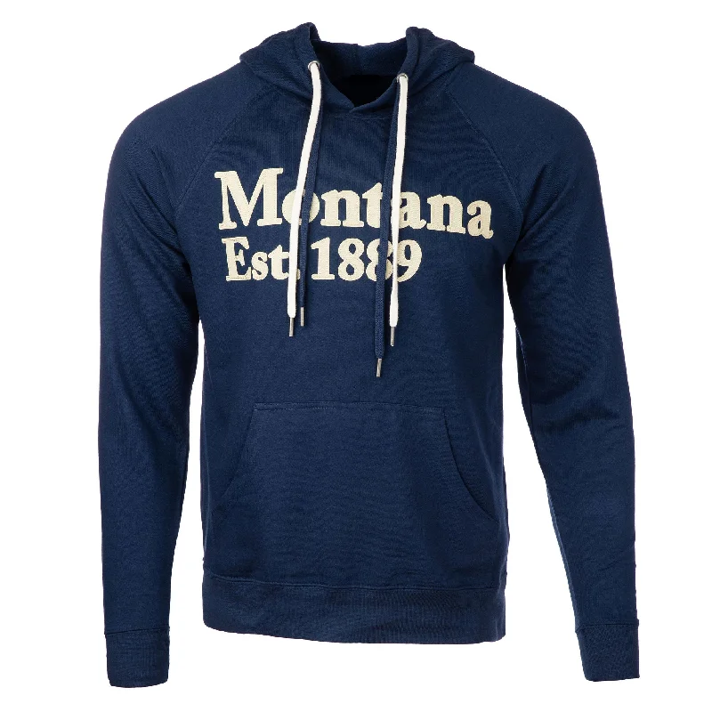 1889 Applique Lightweight Hoodie in Navy