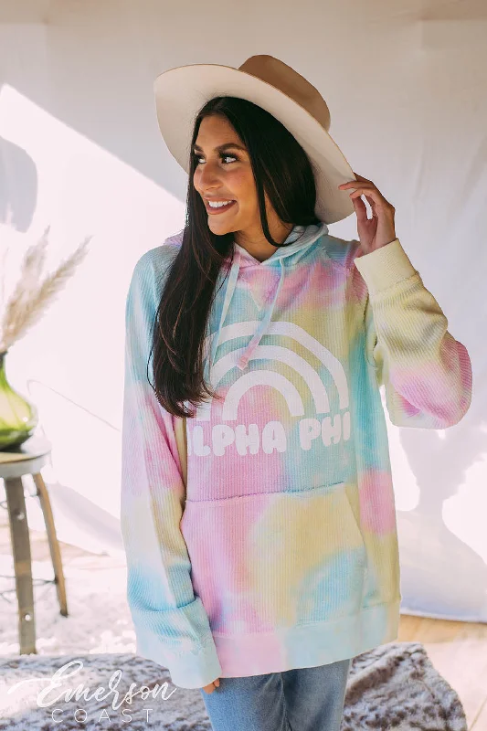 Alpha Phi Tie Dye Corduroy Hoodie