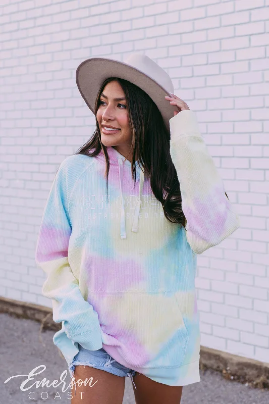 Chi O Spring Tie Dye Corded Hoodie