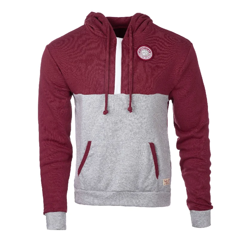 Est. MMXIV 1/4 Zip in Maroon/Grey