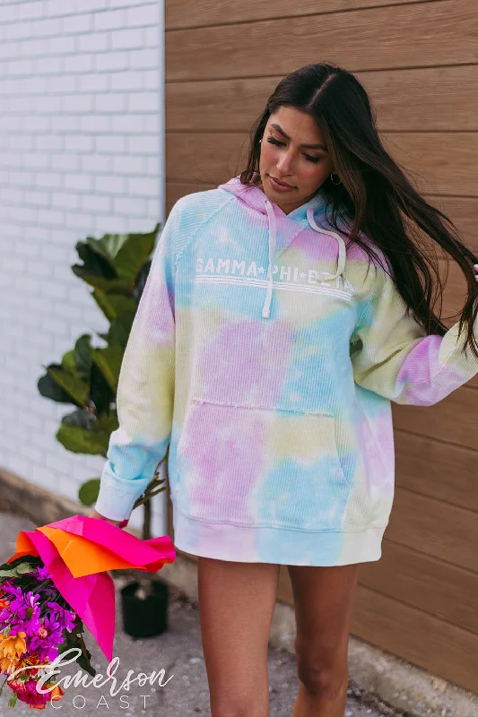 Gamma Phi Beta Tie Dye Corded Hoodie