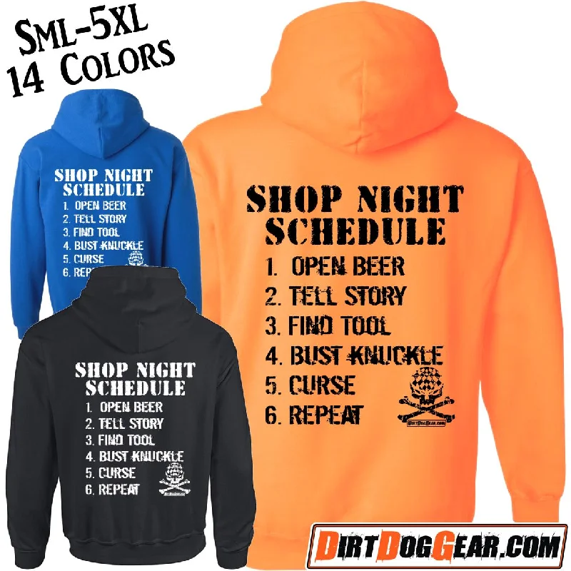 Bones Hoodie #5: "Shop Night Schedule"