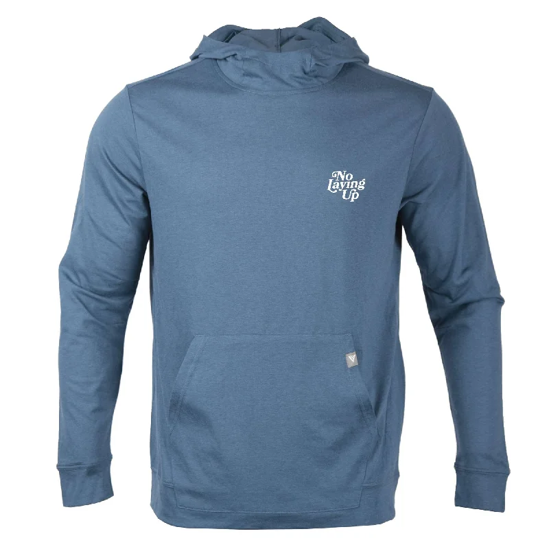 NLU x Levelwear Lightweight Hoodie | Stellar Blue w/ white Friendly Skies logo