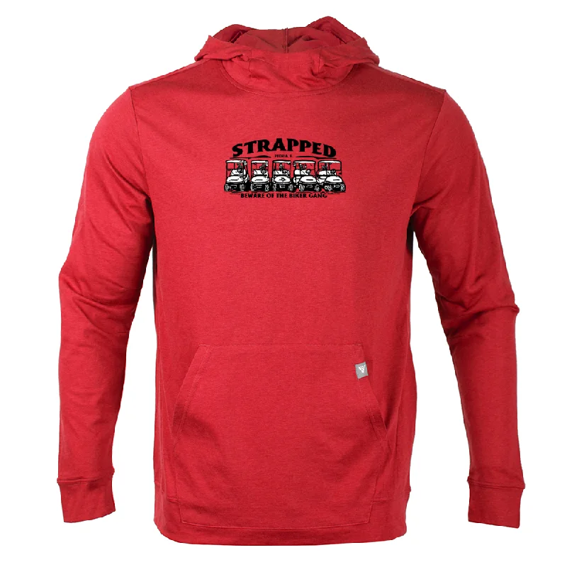 Strapped Peoria Biker Gang Lightweight Hoodie by Levelwear | Red