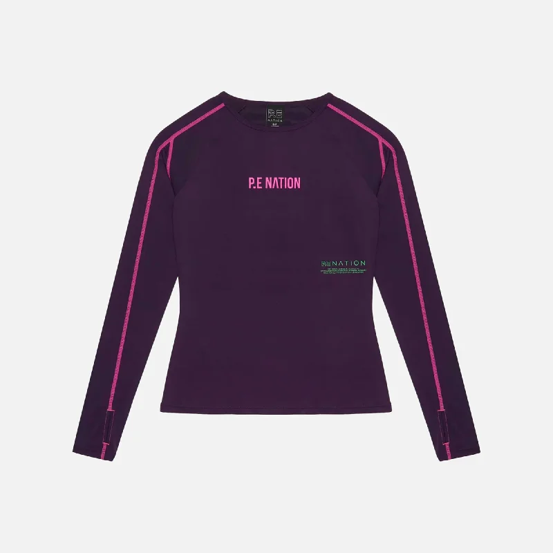 P.E Nation Del Mar Long Sleeve Top - Purple Pennant