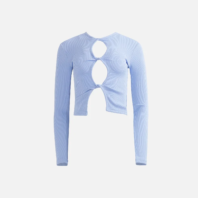 Christopher Esber Open Twist Long Sleeve Top - Cornflower