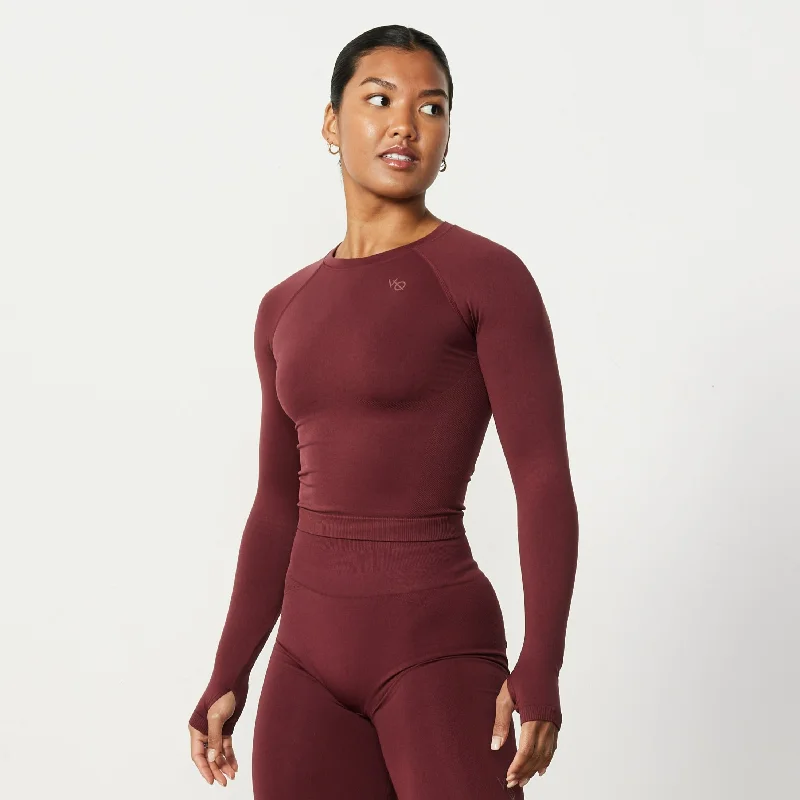 Vanquish Elevate Seamless Burgundy Long Sleeve Top